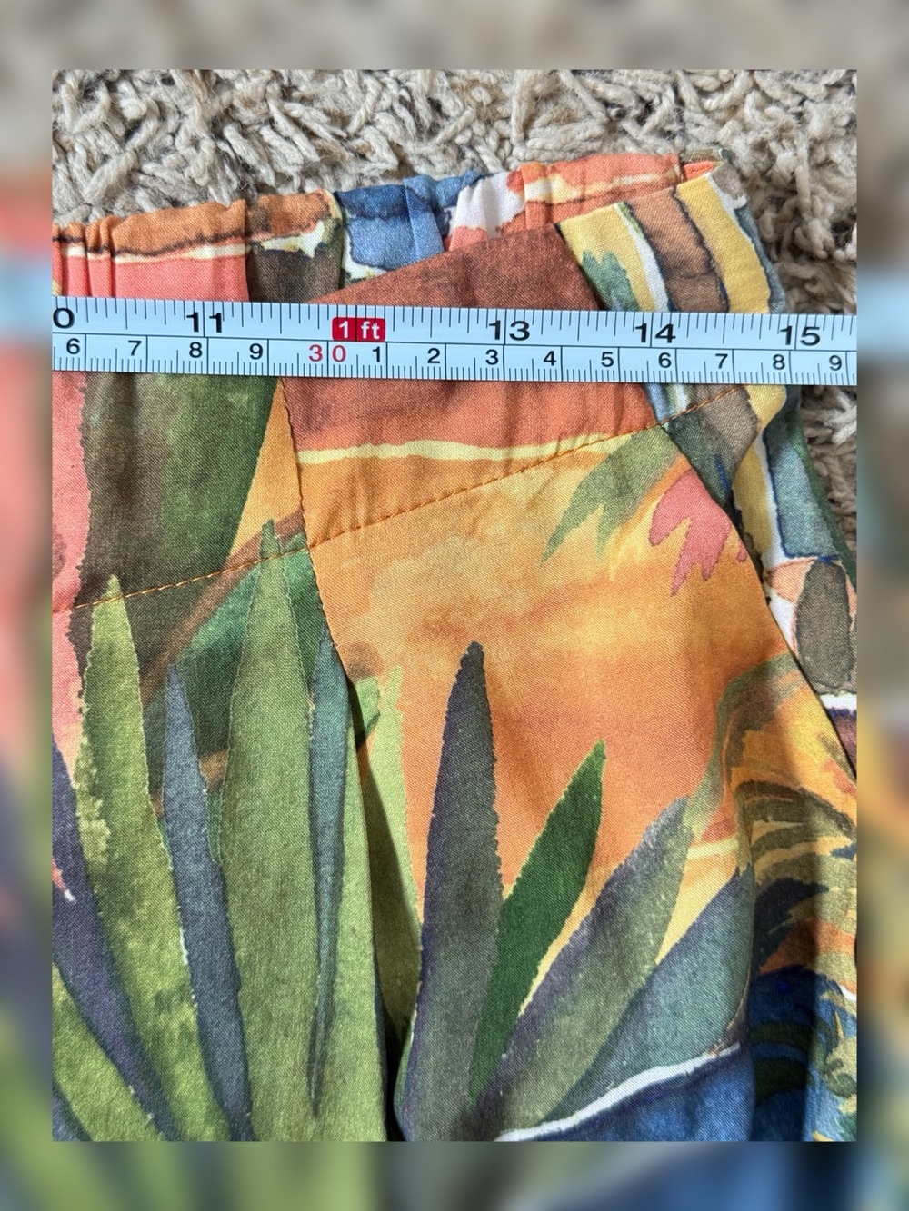 Oysho Tropical Print Wide Leg Palazzo Pants Size L Elastic Back Viscose Resort - Picture 10 of 12